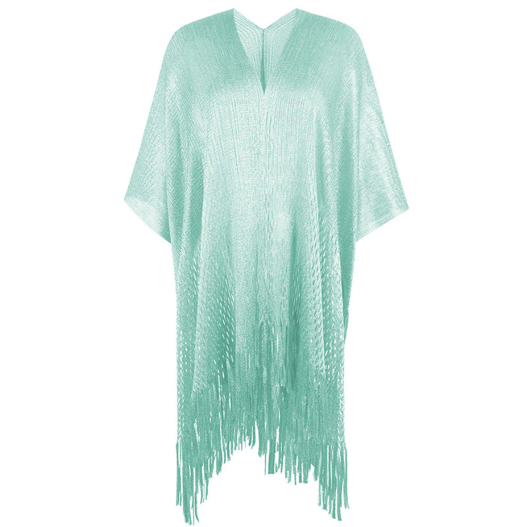 Fringe Cut Out Shawl Anti-Sunshock Kimono