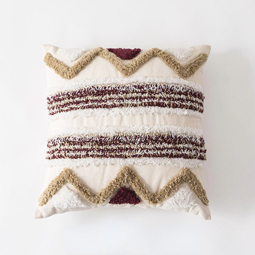 Boho Embroidered Tufted Cushion Cover Without Filler