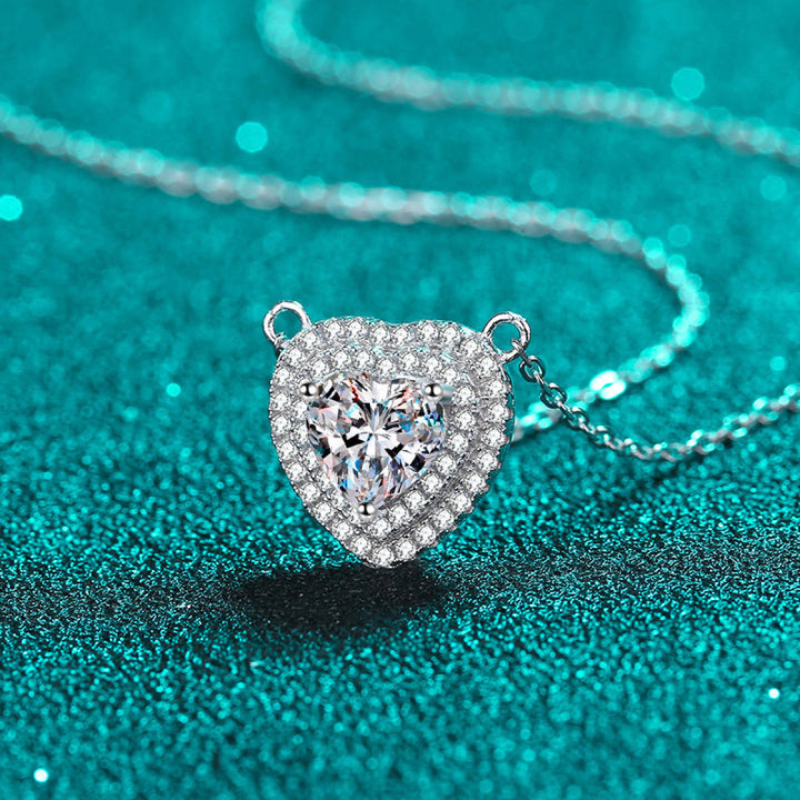 925 Sterling Silver Love Moissanite Hear-Shape Necklace
