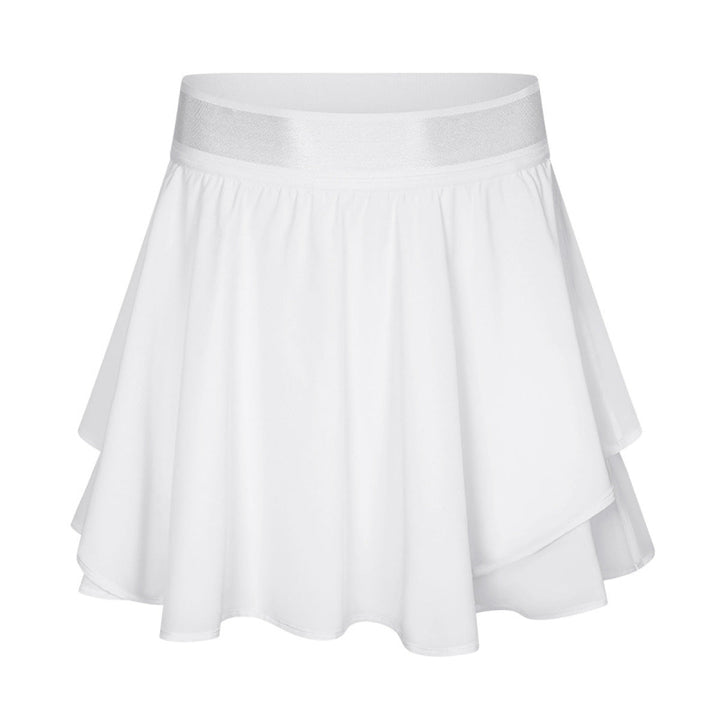 Elastic Waist Ruffle Skirt With Inside Pocket
